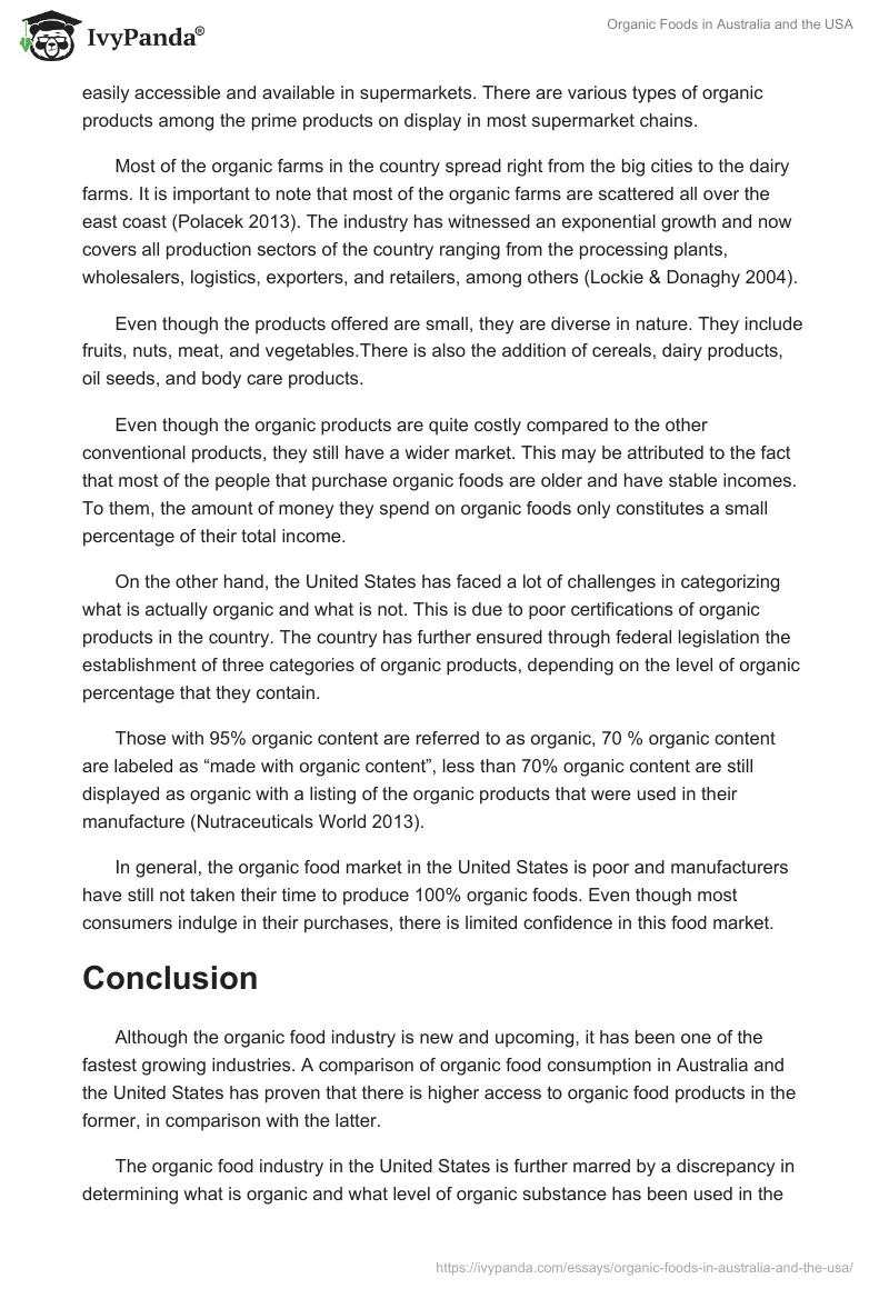 Organic Foods in Australia and the USA. Page 3