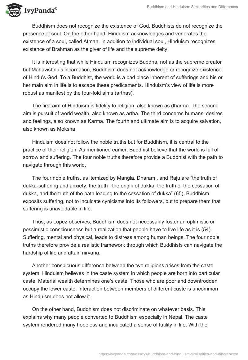 Buddhism and Hinduism: Similarities and Differences. Page 2
