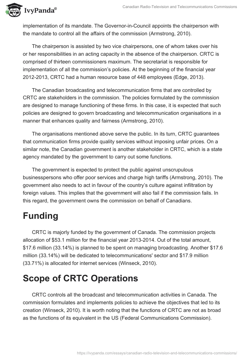 Canadian Radio-Television and Telecommunications Commissions. Page 3