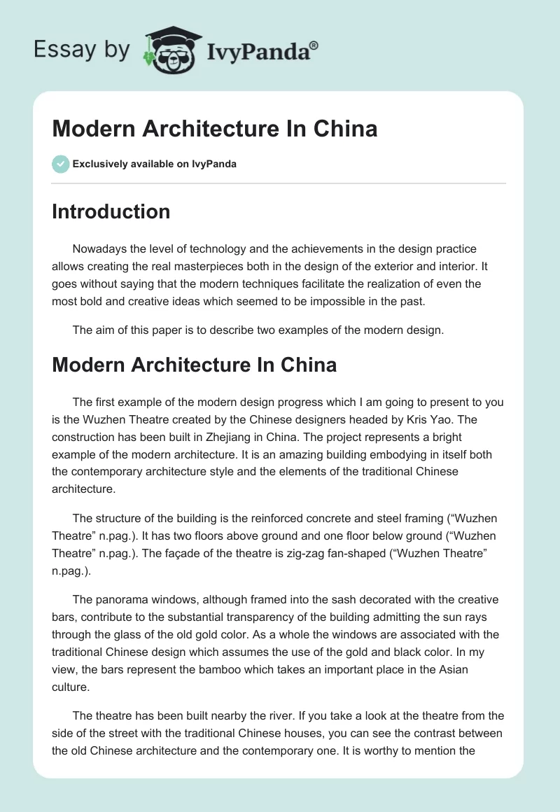 Modern Architecture In China. Page 1