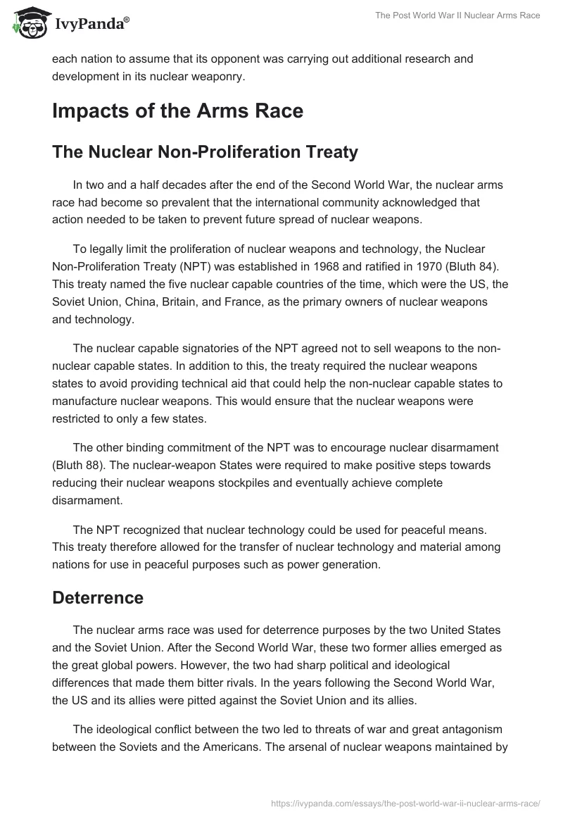 The Post World War II Nuclear Arms Race. Page 5