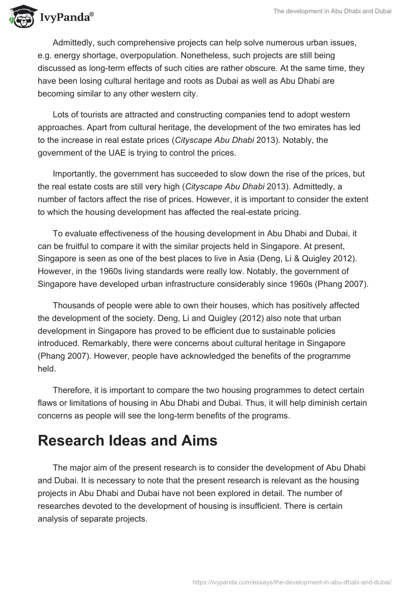 The development in Abu Dhabi and Dubai. Page 2