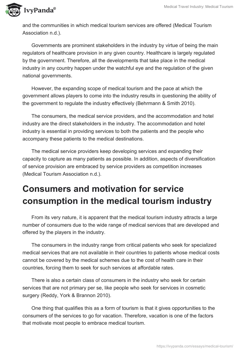 Medical Travel Industry: Medical Tourism. Page 2