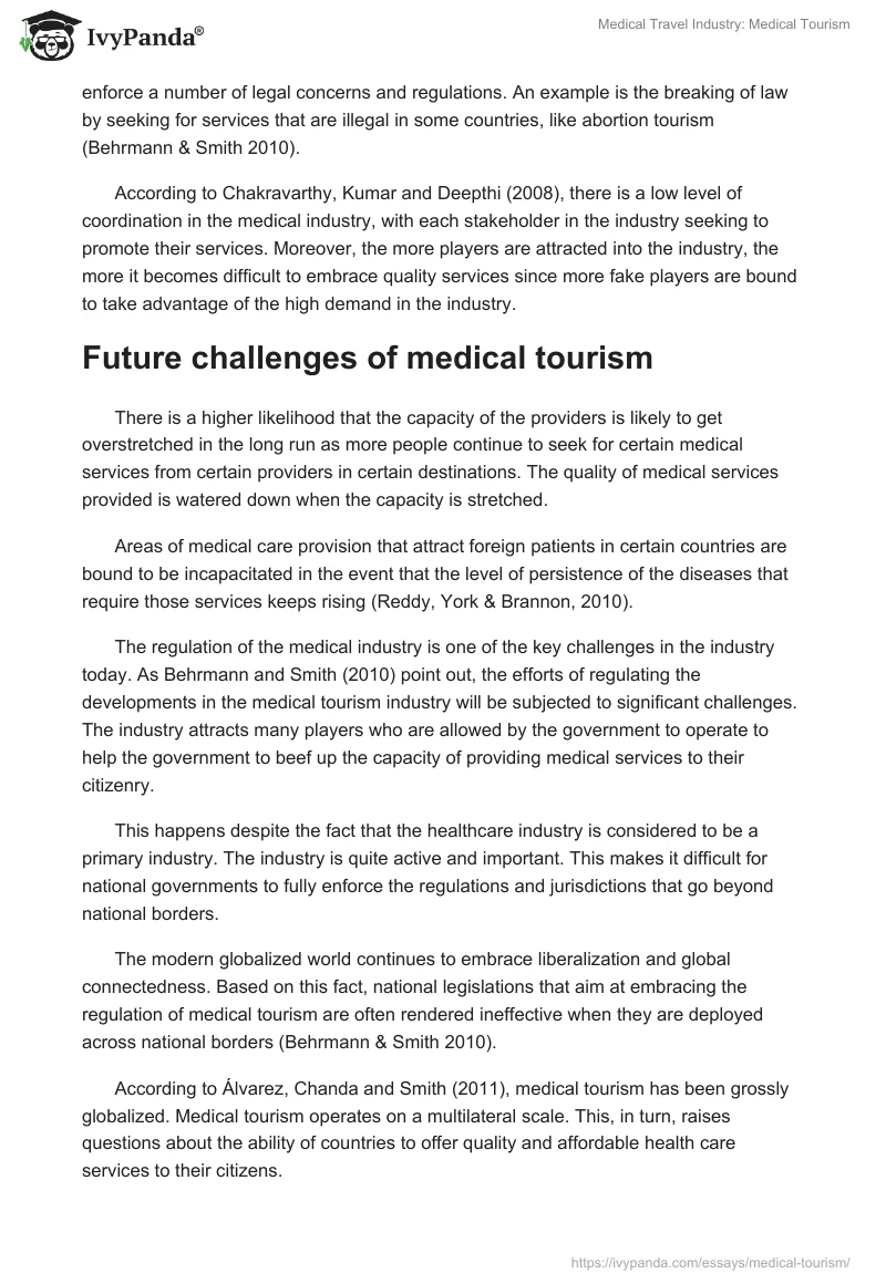 Medical Travel Industry: Medical Tourism. Page 5