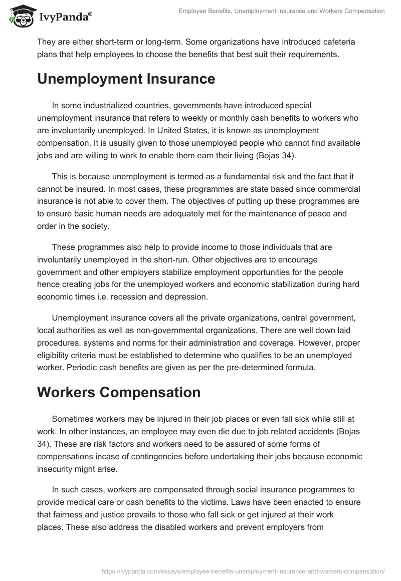 Employee Benefits, Unemployment Insurance and Workers Compensation. Page 2