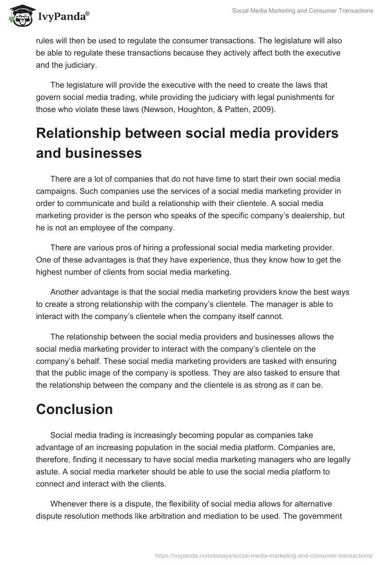 Social Media Marketing and Consumer Transactions. Page 4