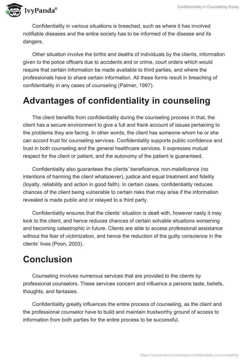 Confidentiality in Counselling Essay. Page 5