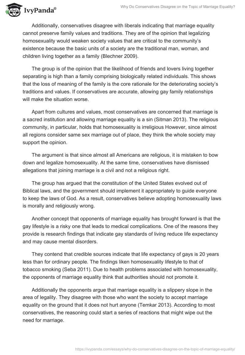 Why Do Conservatives Disagree on the Topic of Marriage Equality?. Page 2
