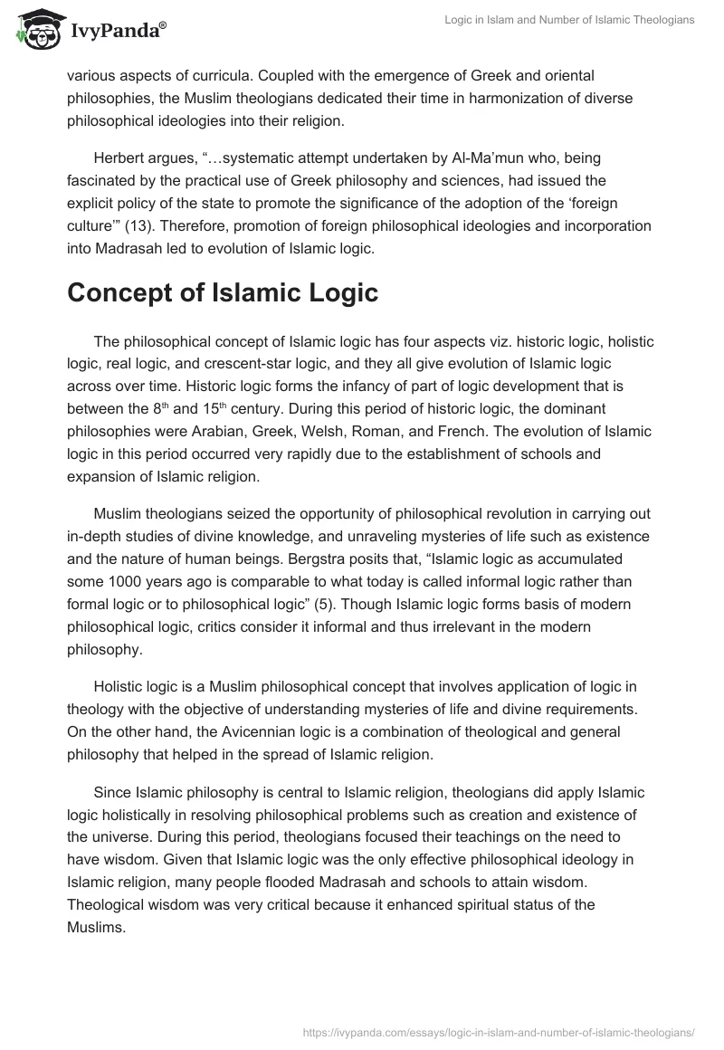 Logic in Islam and Number of Islamic Theologians. Page 3