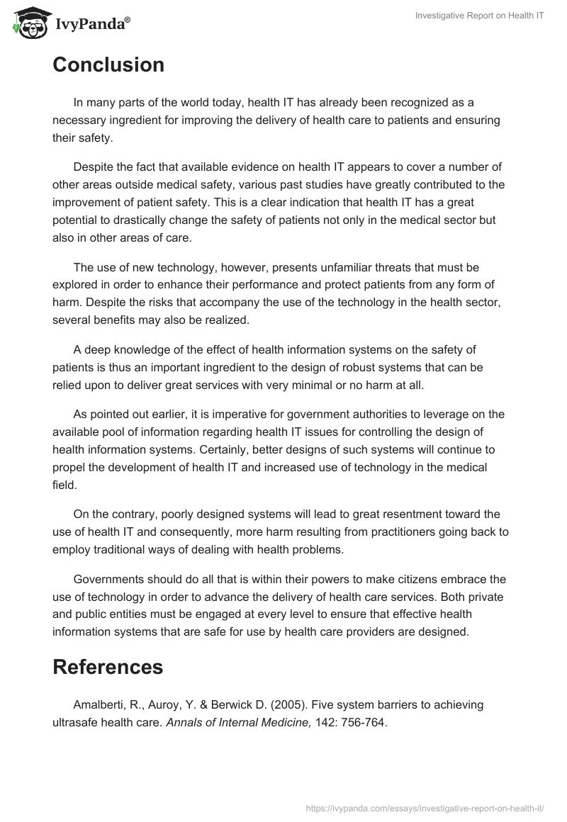 Investigative Report on Health IT. Page 4
