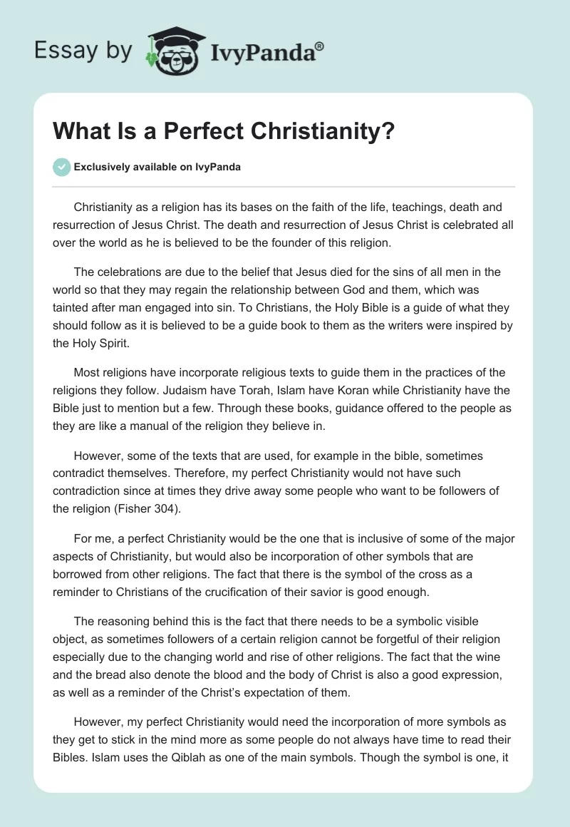 What Is a Perfect Christianity?. Page 1