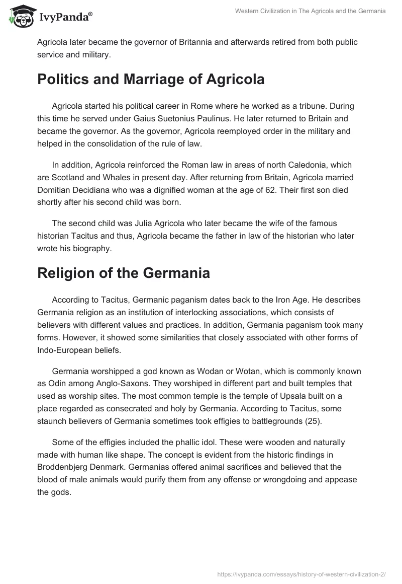 Western Civilization in "The Agricola and the Germania". Page 2