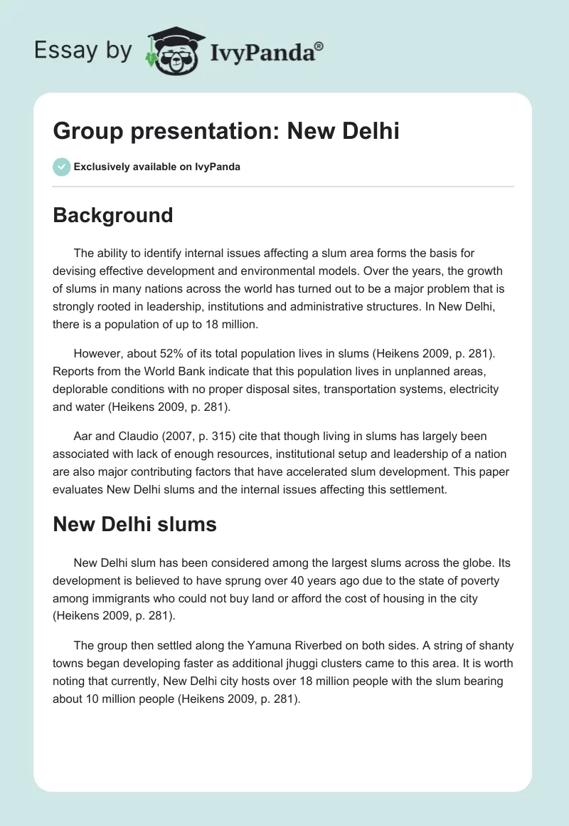 Group presentation: New Delhi. Page 1