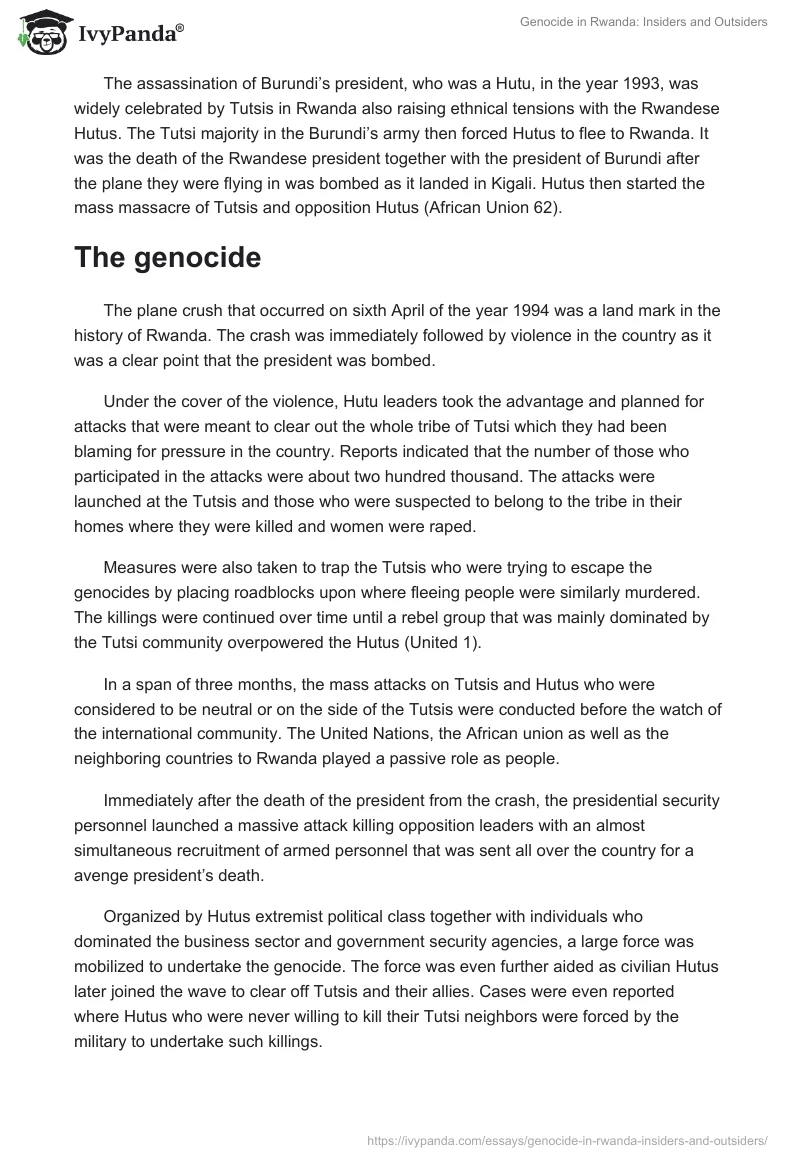 Genocide in Rwanda: Insiders and Outsiders. Page 3