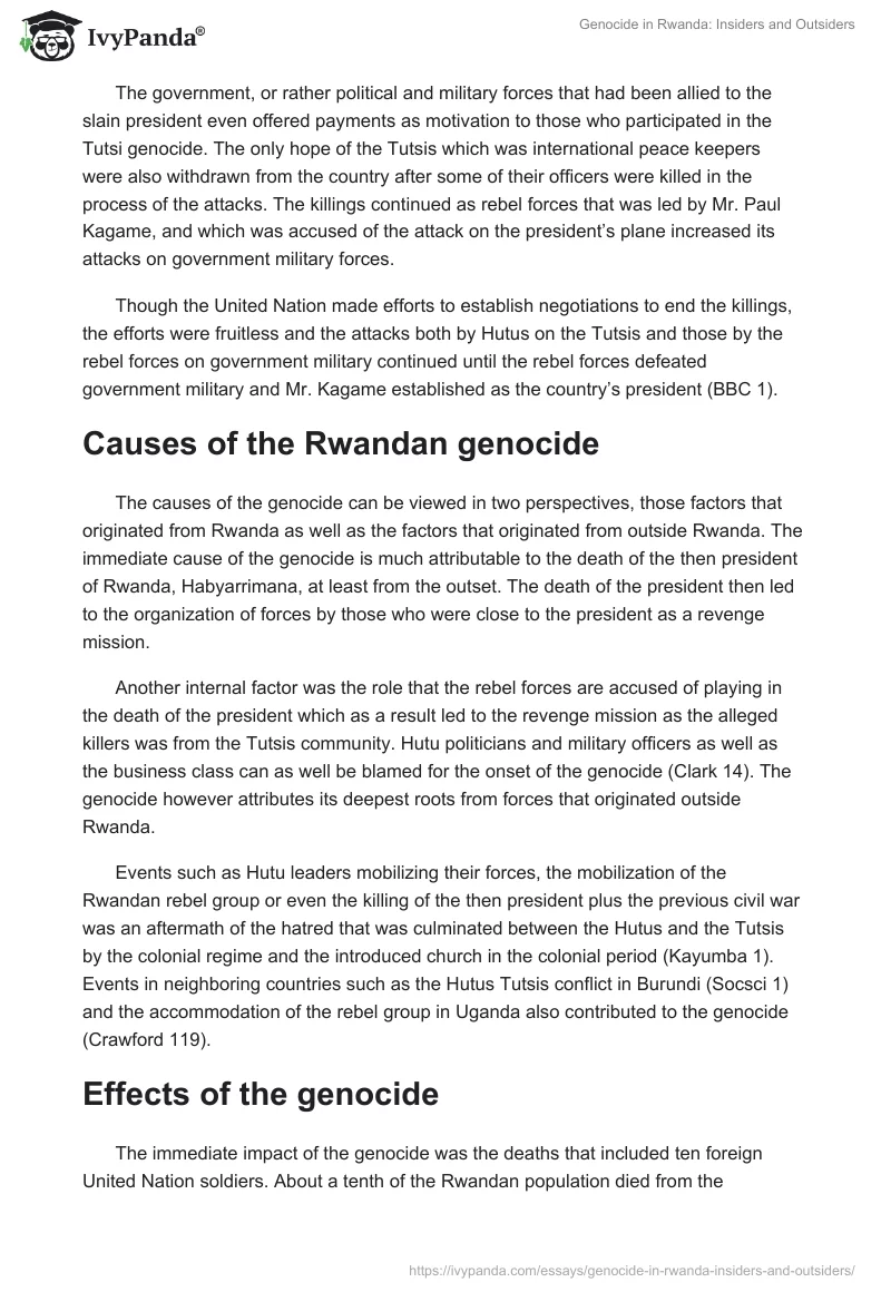 Genocide in Rwanda: Insiders and Outsiders. Page 4