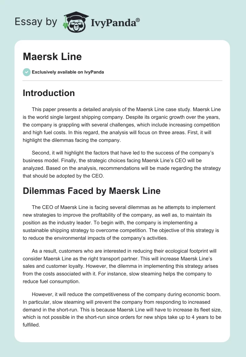 Maersk Line. Page 1
