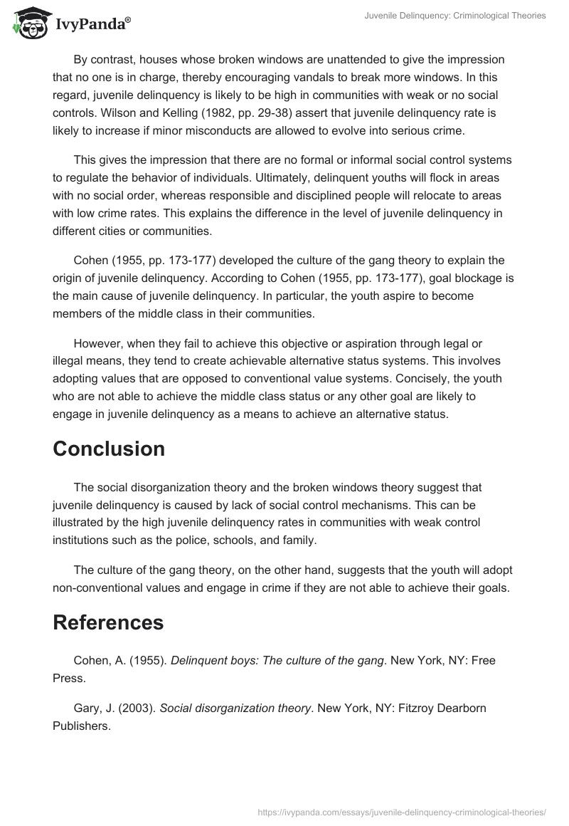 Juvenile Delinquency: Criminological Theories. Page 2