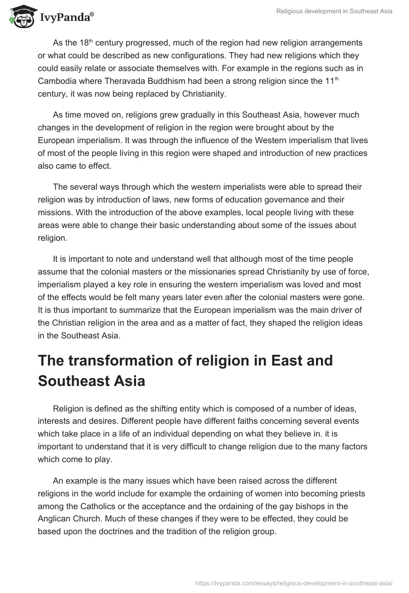 Religious development in Southeast Asia. Page 2
