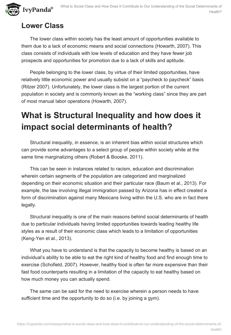 What Is Social Class and How Does It Contribute to Our Understanding of the Social Determinants of Health?. Page 2