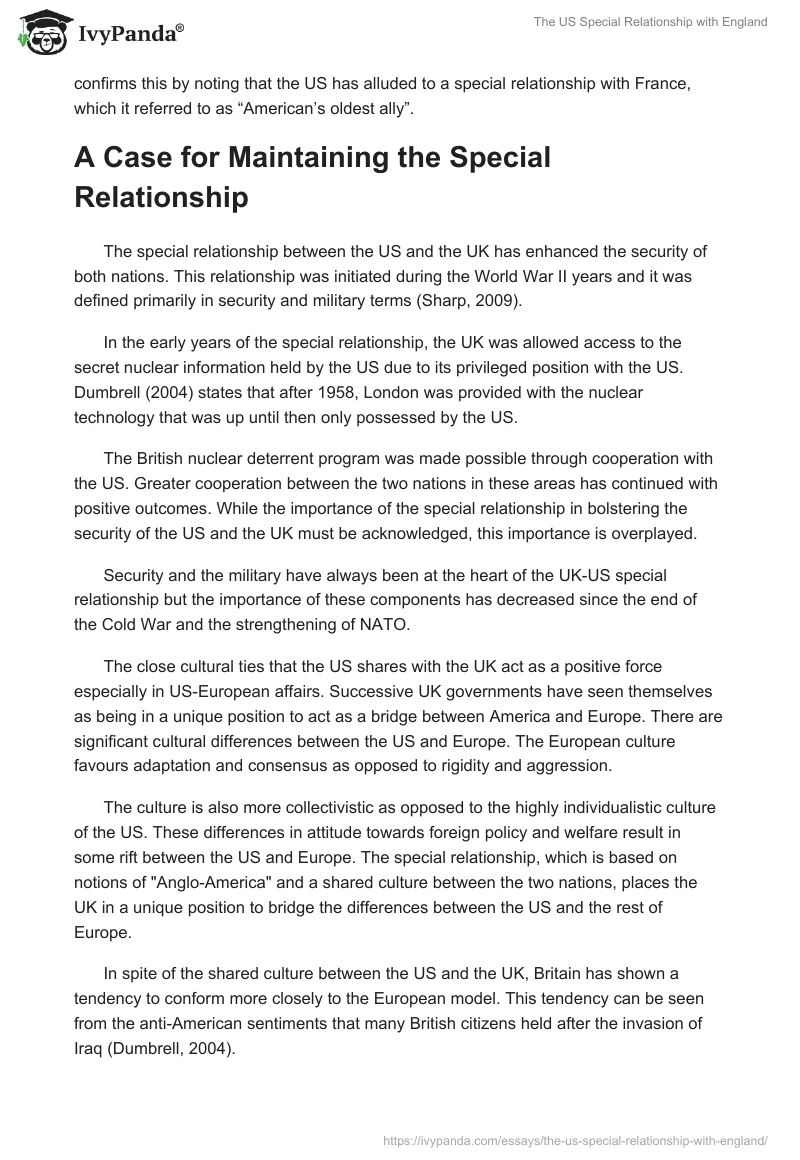 The US Special Relationship with England. Page 3