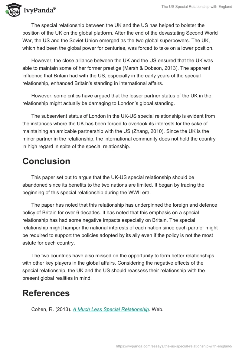 The US Special Relationship with England. Page 4