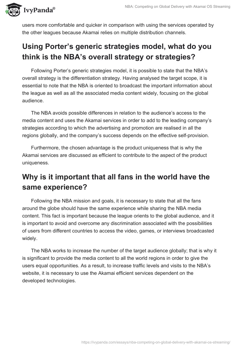 NBA: Competing on Global Delivery With Akamai OS Streaming. Page 2