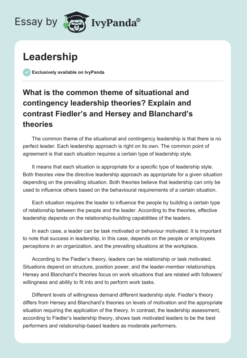 Leadership. Page 1