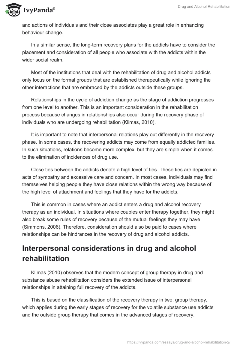 Drug and Alcohol Rehabilitation. Page 3