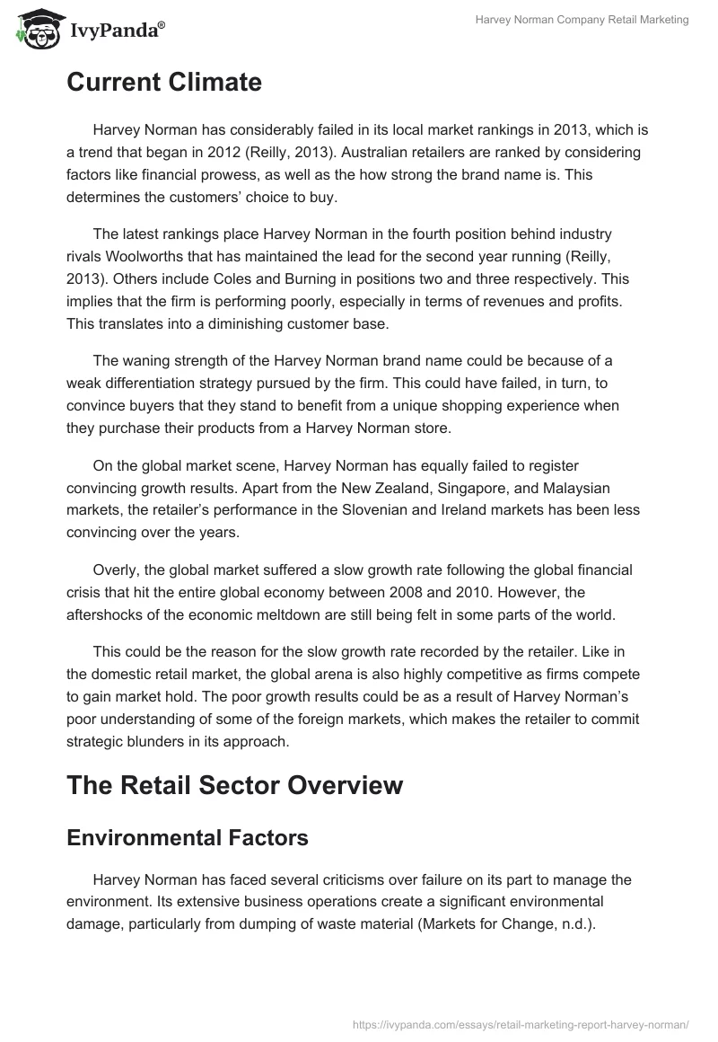 Harvey Norman Company Retail Marketing. Page 5