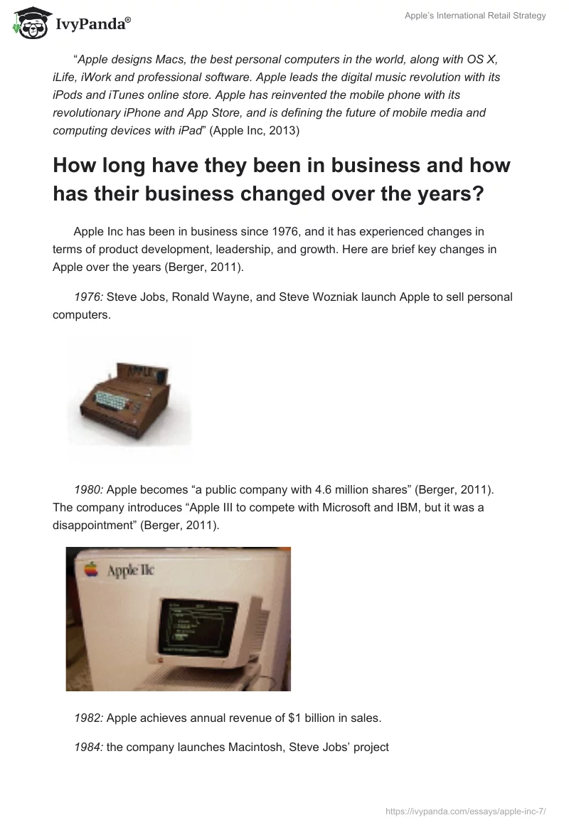 Apple’s International Retail Strategy. Page 2