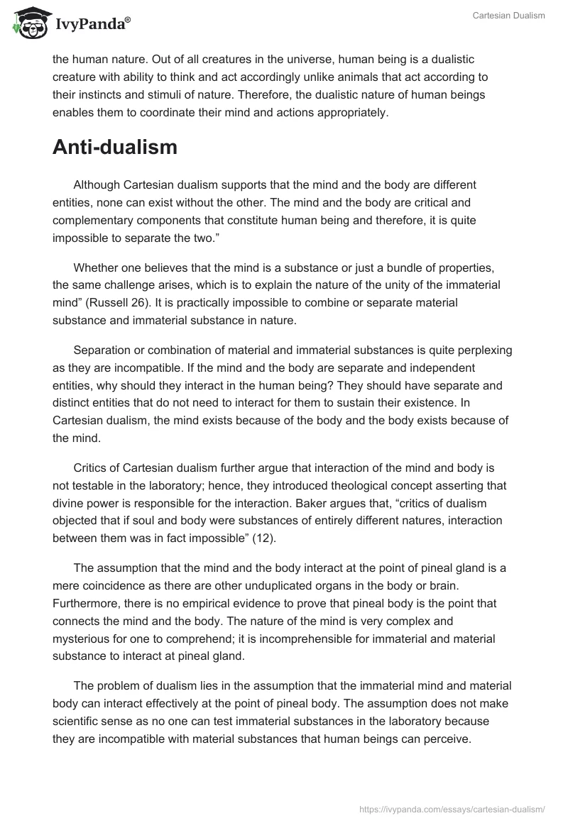 Cartesian Dualism. Page 3