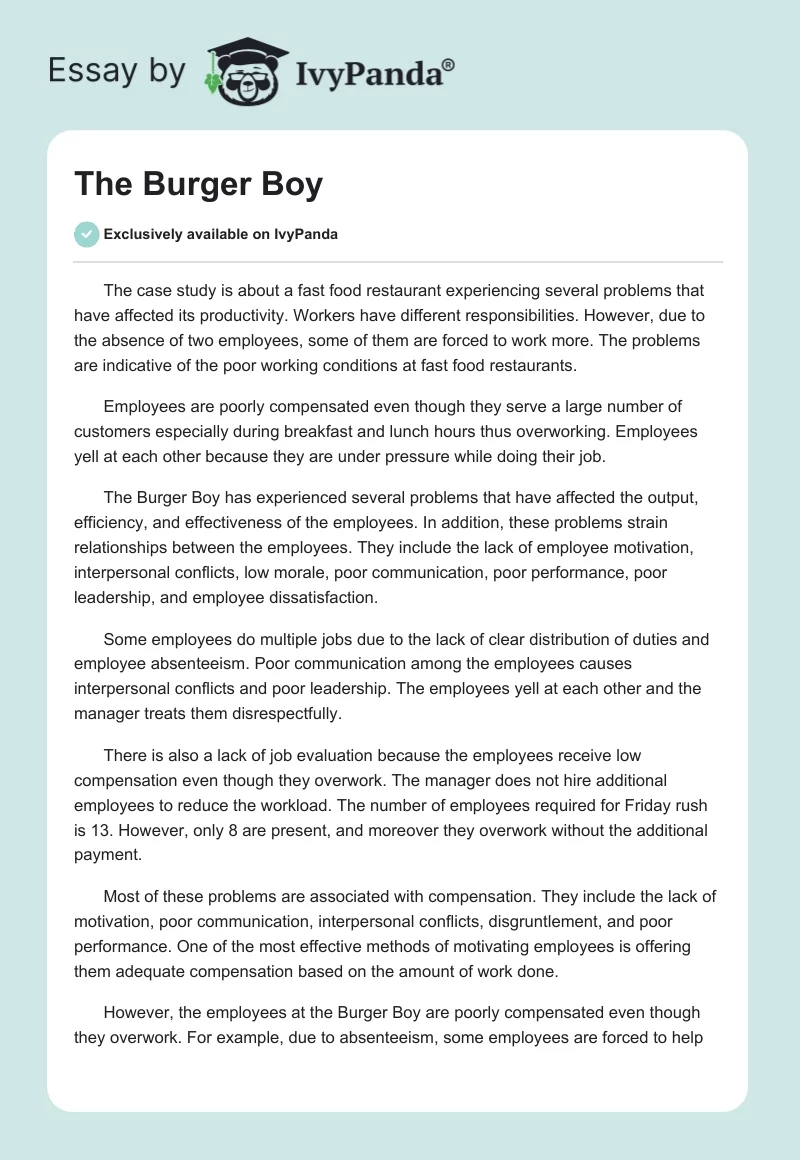 The Burger Boy. Page 1