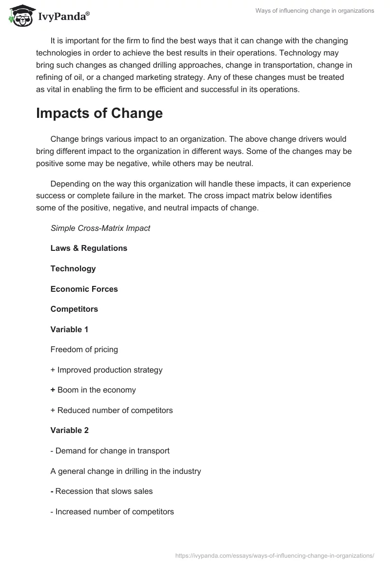 Ways of influencing change in organizations. Page 5