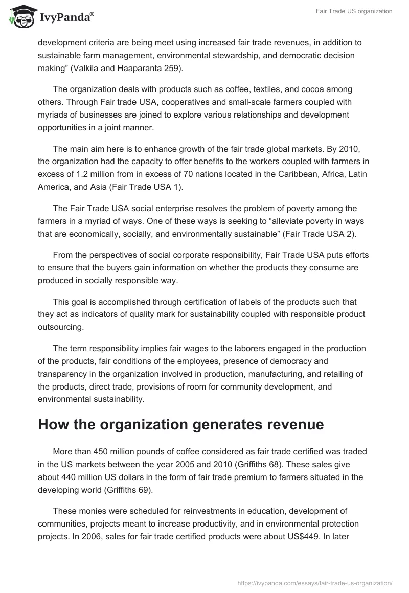 Fair Trade US organization. Page 3