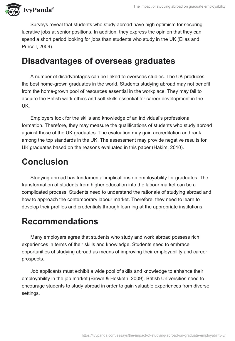 The impact of studying abroad on graduate employability. Page 5