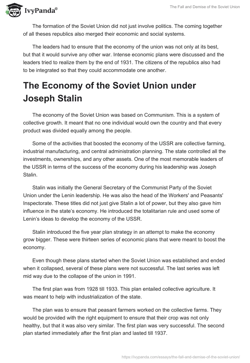 The Fall and Demise of the Soviet Union. Page 2