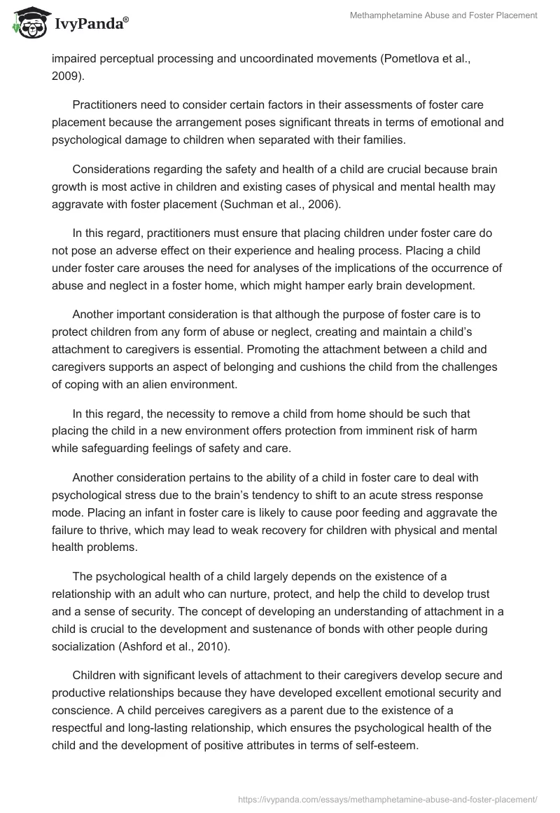 Methamphetamine Abuse and Foster Placement. Page 2