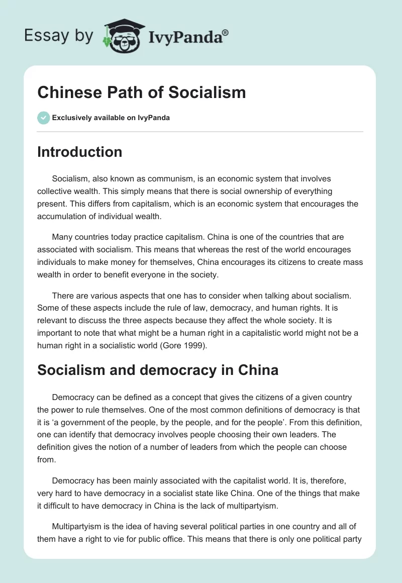 Chinese Path of Socialism. Page 1