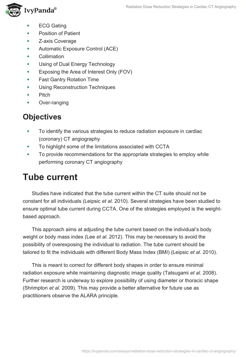 Radiation Dose Reduction Strategies in Cardiac CT Angiography. Page 3