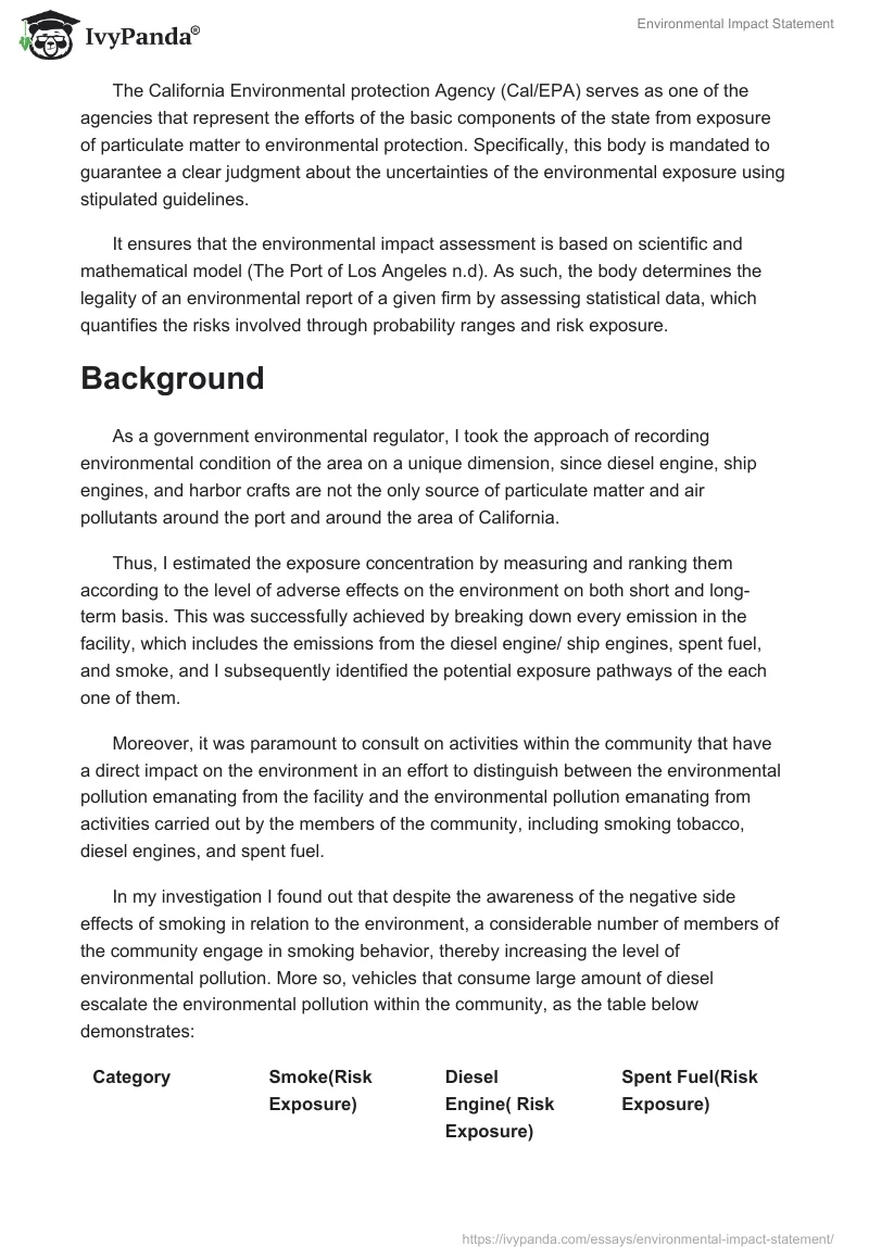 Environmental Impact Statement. Page 5