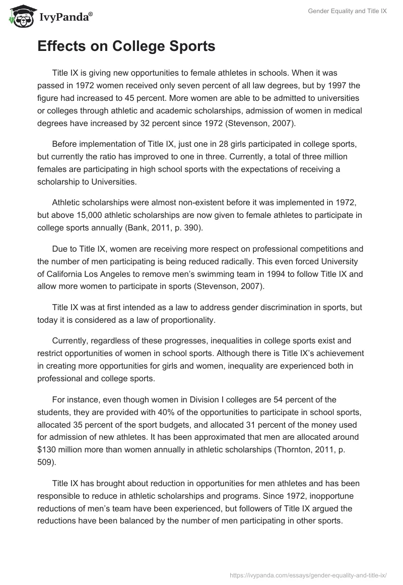 Gender Equality and Title IX. Page 2