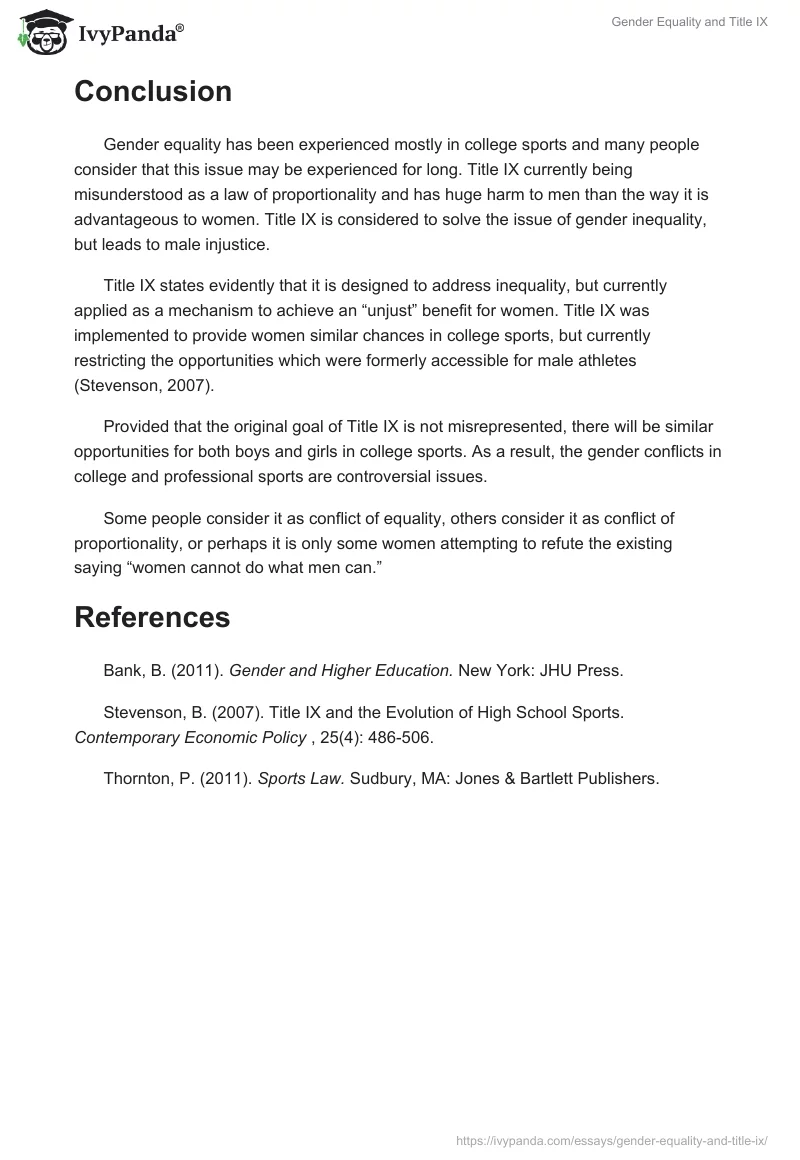 Gender Equality and Title IX. Page 3