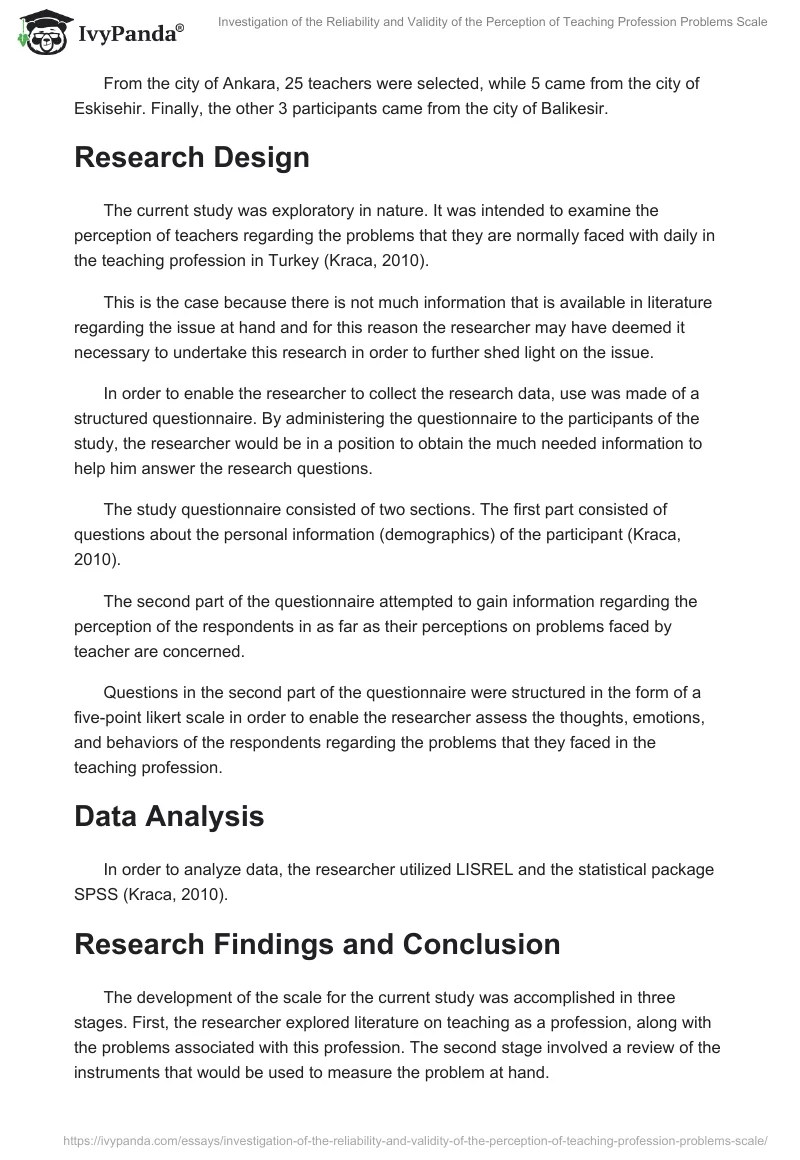 Investigation of the Reliability and Validity of the Perception of Teaching Profession Problems Scale. Page 2