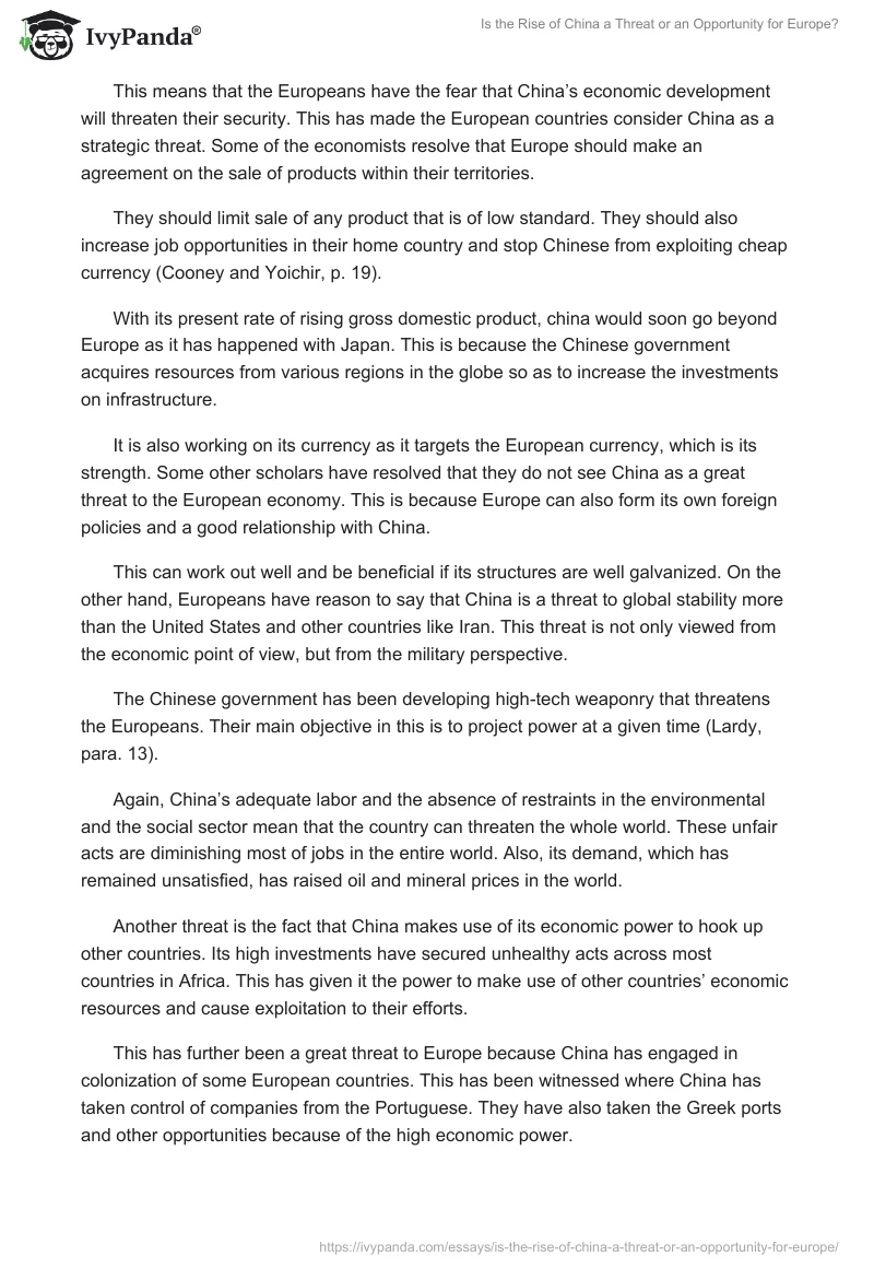 Is the Rise of China a Threat or an Opportunity for Europe?. Page 4