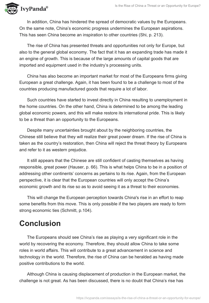 Is the Rise of China a Threat or an Opportunity for Europe?. Page 5