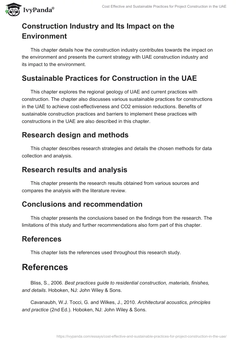 Cost Effective and Sustainable Practices for Project Construction in the UAE. Page 5