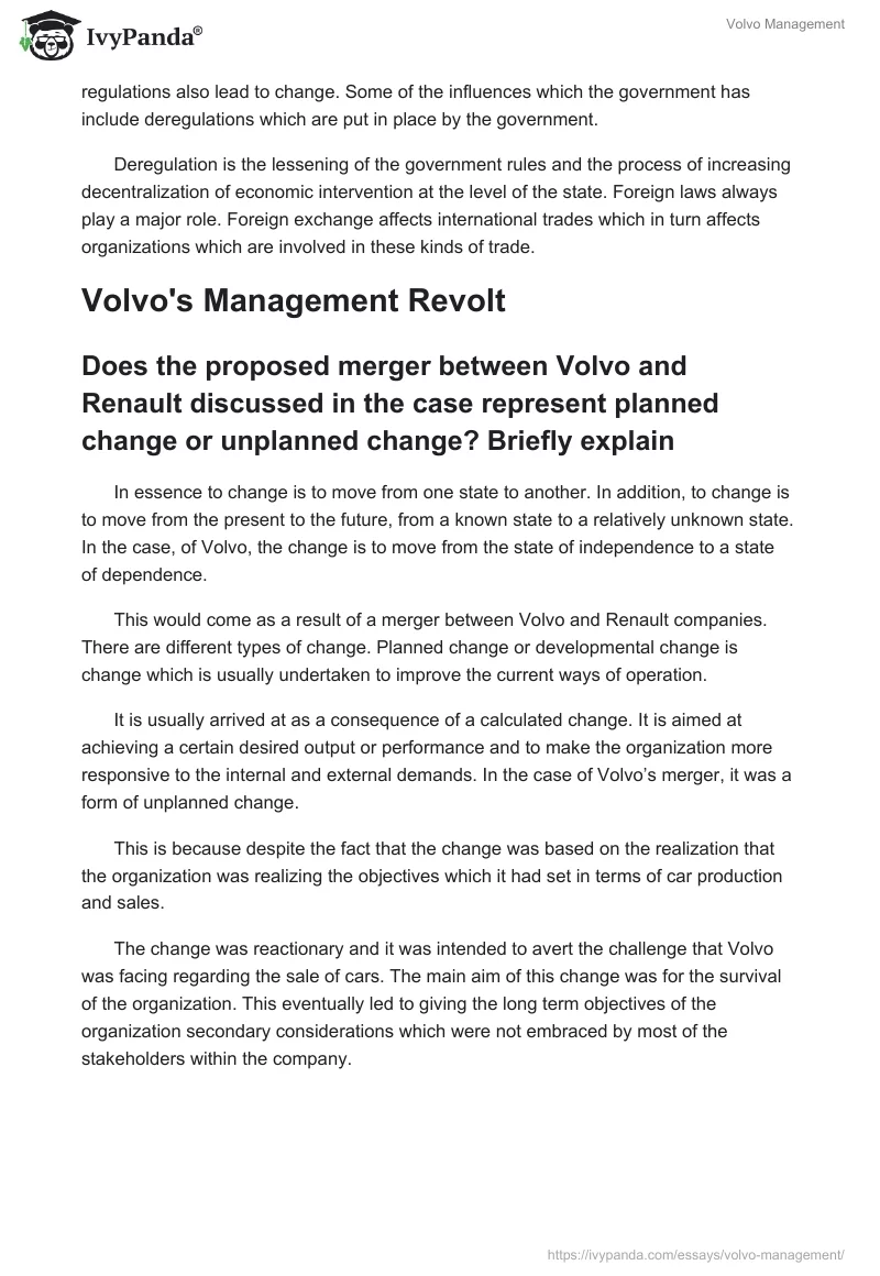 Volvo Management. Page 5
