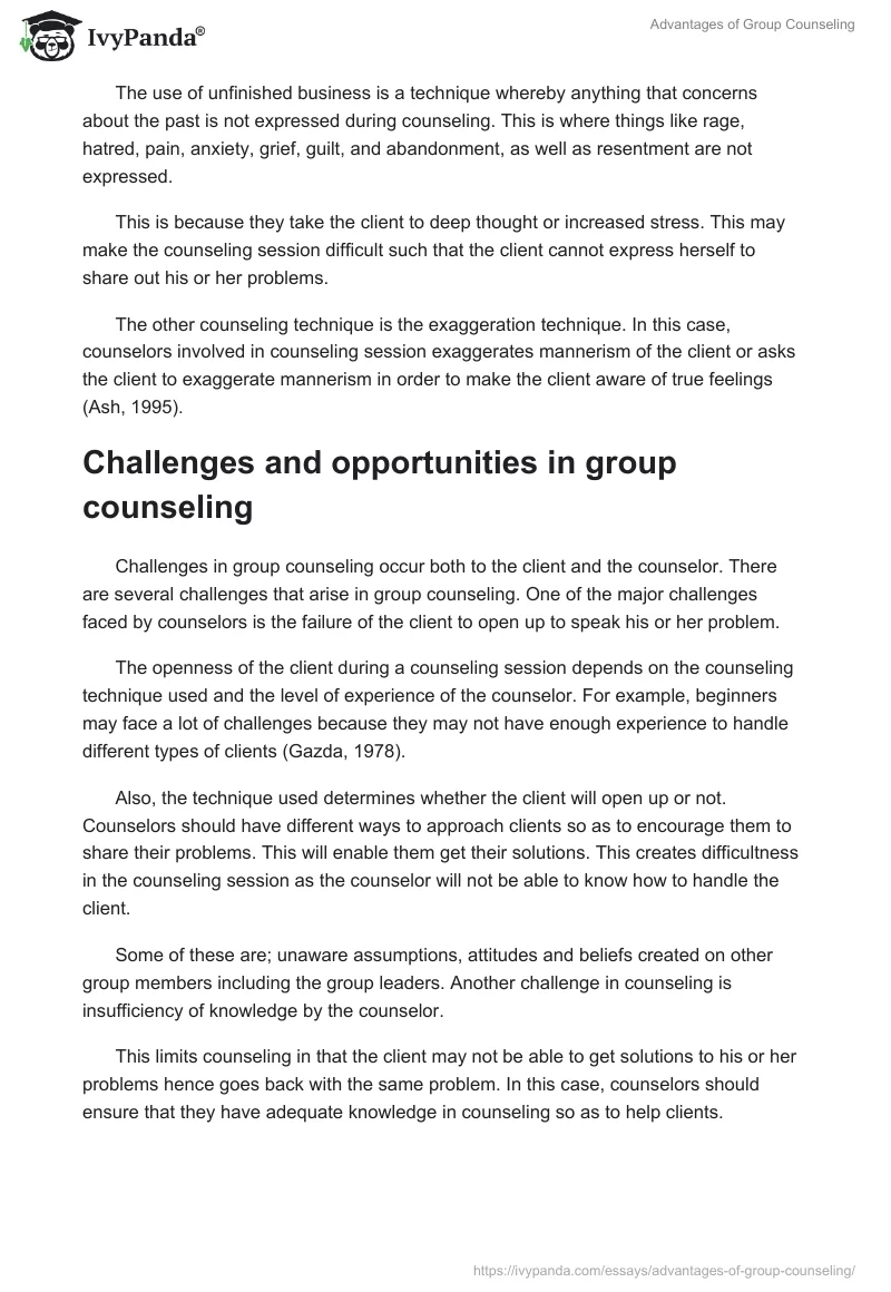 Advantages of Group Counseling. Page 3