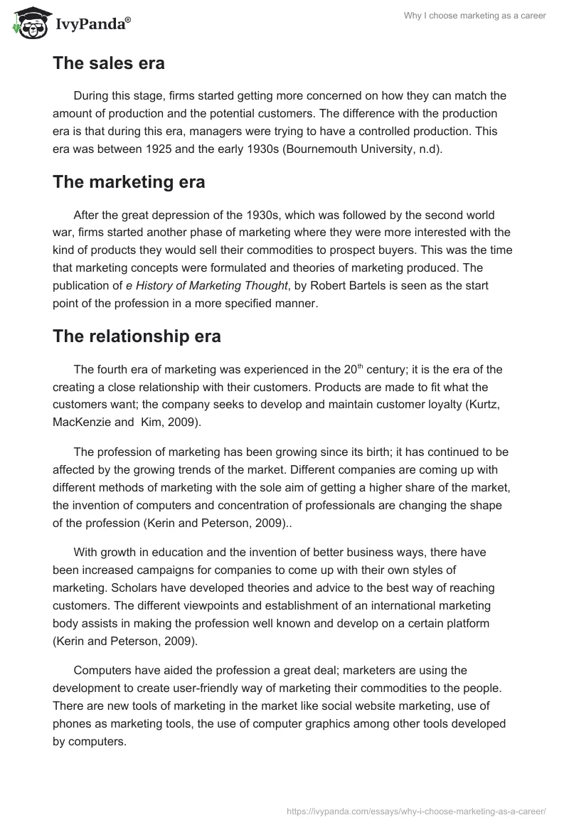 Why I Want to Study Marketing: Essay Example. Page 3