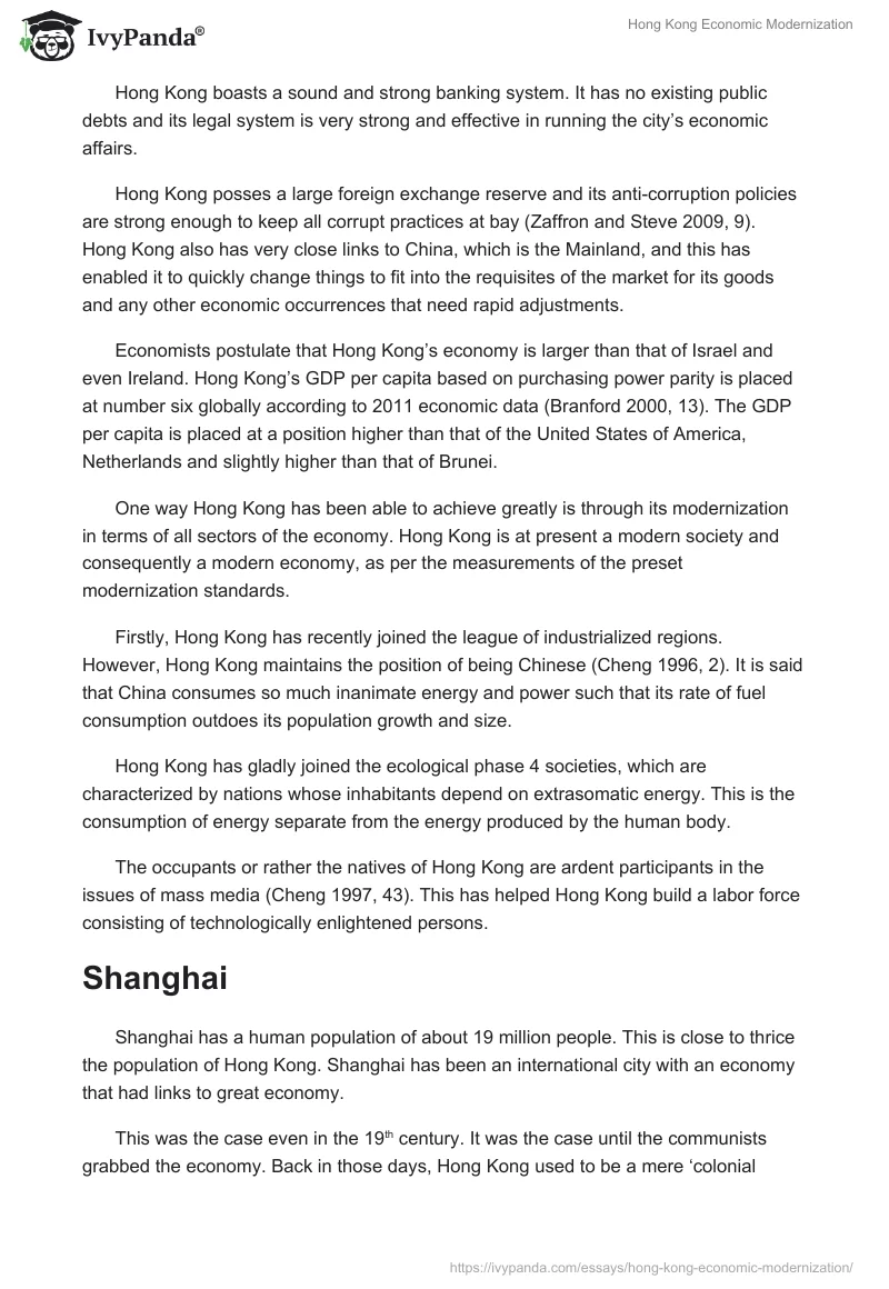 Hong Kong Economic Modernization. Page 2